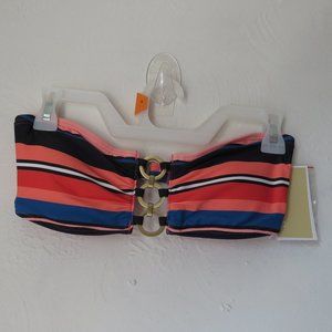 Michael Michael Kors Bandeau Bikini Top - Bright Stripe XS NWT